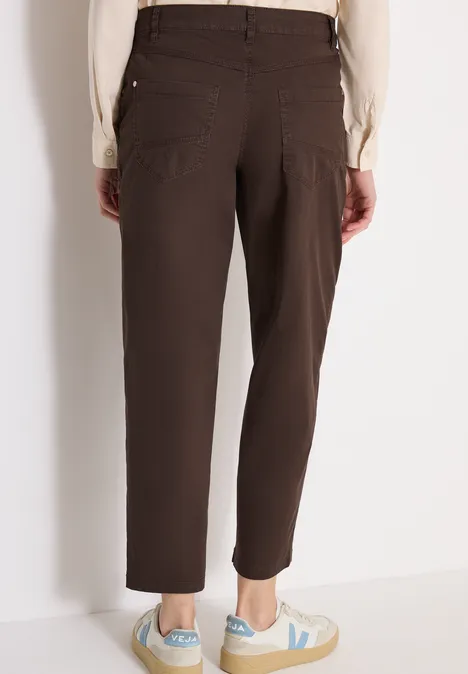 Mid Waist Barrel Leg Hose im Casual Fit macchiato brown