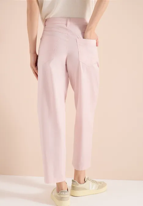 Spodnie z luźnymi nogawkami Mid Waist w stylu Casual Fit rose quartz