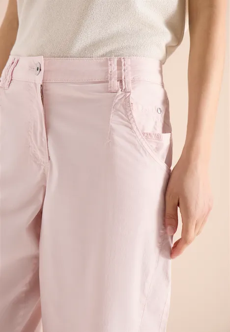 Spodnie z luźnymi nogawkami Mid Waist w stylu Casual Fit rose quartz