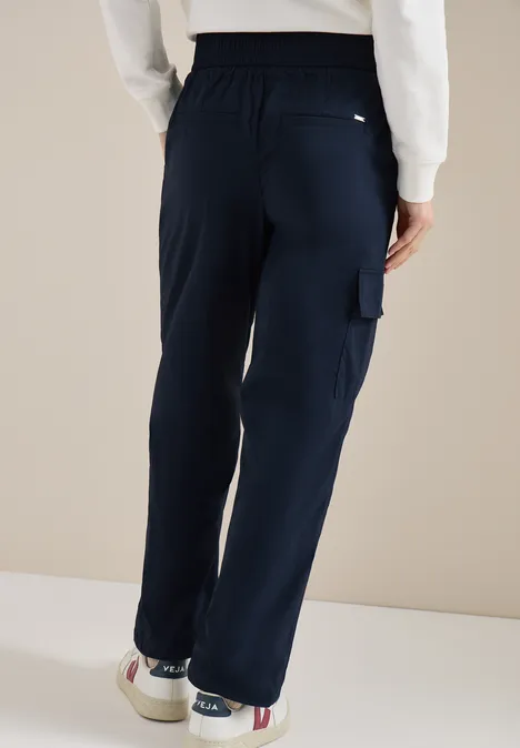 High Waist Straight Leg Pantalon Loose Fit universal blue