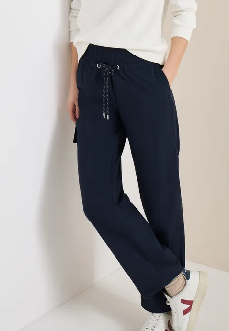 High Waist Straight Leg Pantalon Loose Fit universal blue