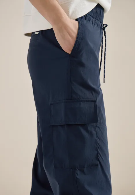 High Waist Straight Leg Pantalon Loose Fit universal blue