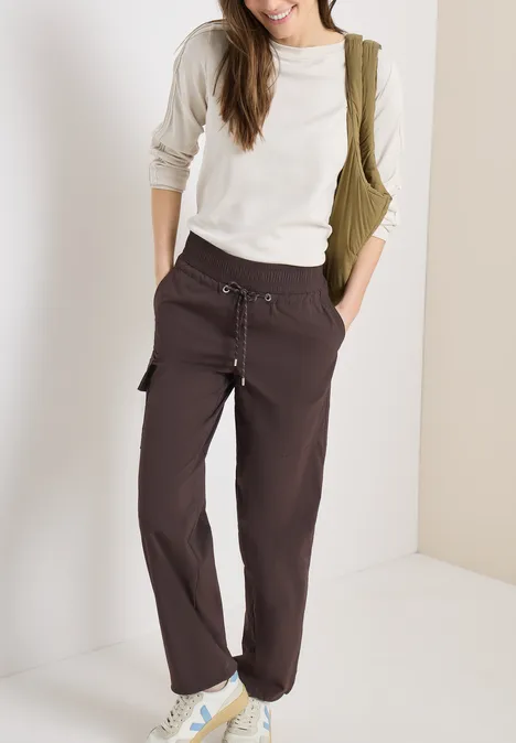 High Waist Straight Leg Pantalon Loose Fit macchiato brown