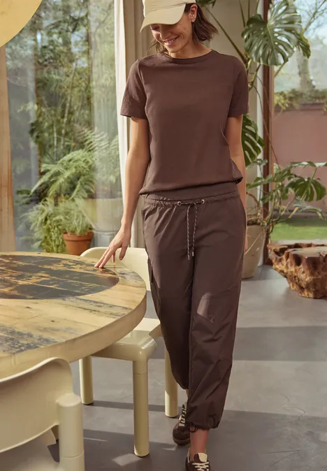 High Waist Straight Leg Pantalon Loose Fit macchiato brown