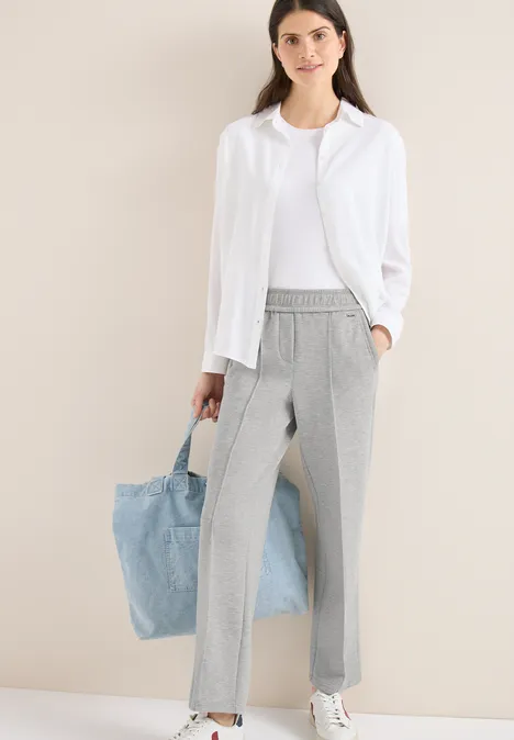 Pantalon Straight Legs milky grey melange