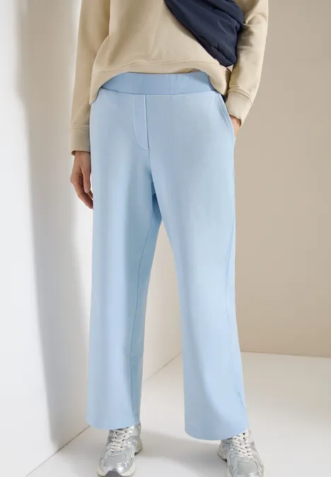 High Waist broek met wijde pijpen in Loose Fit fresh water blue