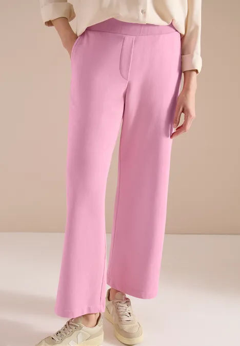 High Waist broek met wijde pijpen in Loose Fit flamingo rose