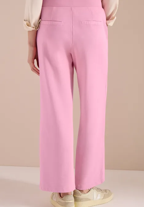 High Waist broek met wijde pijpen in Loose Fit flamingo rose