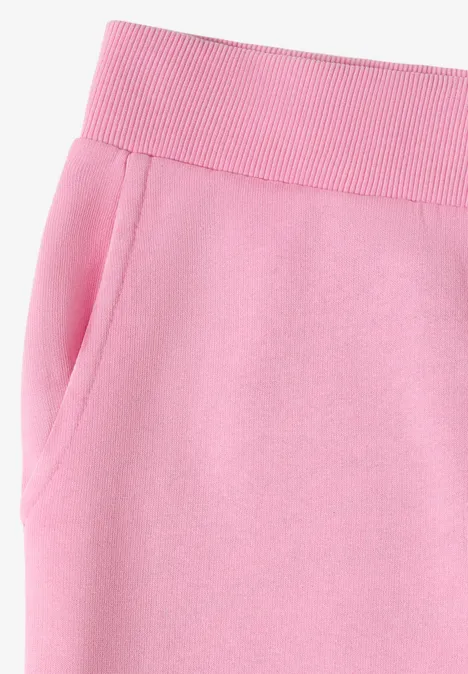 High Waist broek met wijde pijpen in Loose Fit flamingo rose