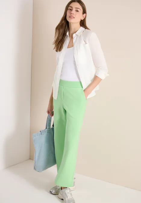 High Waist broek met wijde pijpen in Loose Fit juicy lime