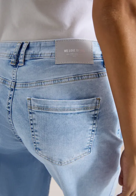 7/8 Wide Legs jeans in Loose Fit light blue random bleached