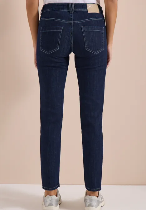 Mid Waist Straight Leg Jeans im Casual Fit rinsed wash