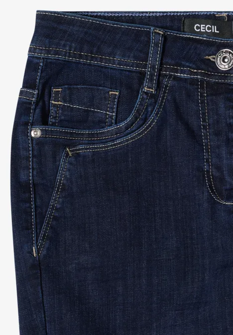 Mid Waist Straight Leg Jeans im Casual Fit rinsed wash