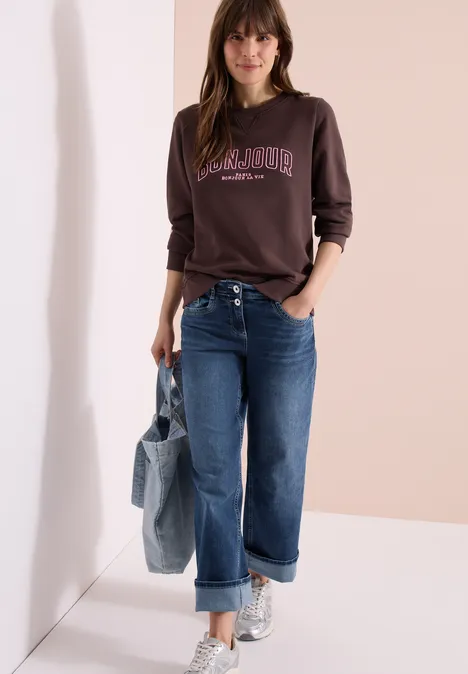 High Waist Wide Leg Jeans im Slim Fit mid blue wash High Waist Wide Leg Jeans im Slim Fit mid blue wash