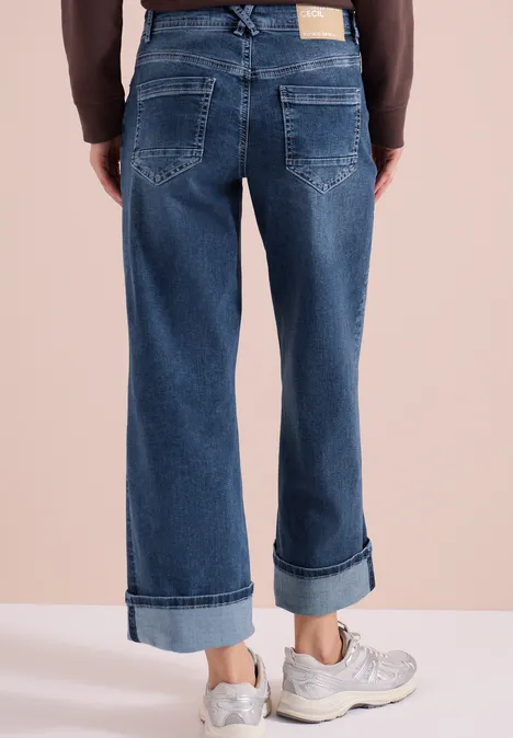 High Waist Wide Leg Jeans im Slim Fit mid blue wash High Waist Wide Leg Jeans im Slim Fit mid blue wash