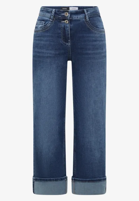 High Waist Wide Leg Jeans im Slim Fit mid blue wash High Waist Wide Leg Jeans im Slim Fit mid blue wash