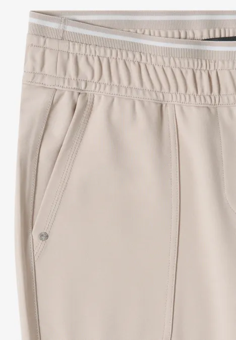 Mid Waist Slim Leg Hose im Casual Fit grain beige
