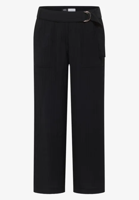 High Waist Wide Leg Hose im Loose Fit Black