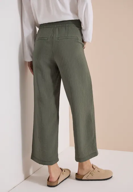 High Waist Wide Leg Pantalon Loose Fit khaki