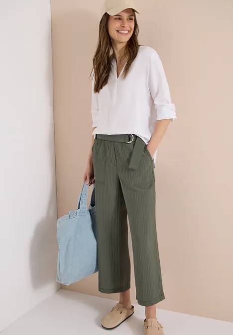 High Waist Wide Leg Pantalon Loose Fit khaki