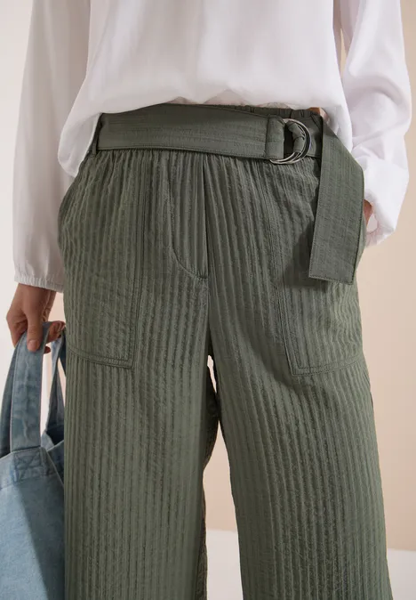 High Waist Wide Leg Pantalon Loose Fit khaki