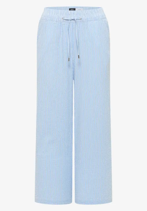 Spodnie z szerokimi nogawkami w jakości seersucker blouse blue