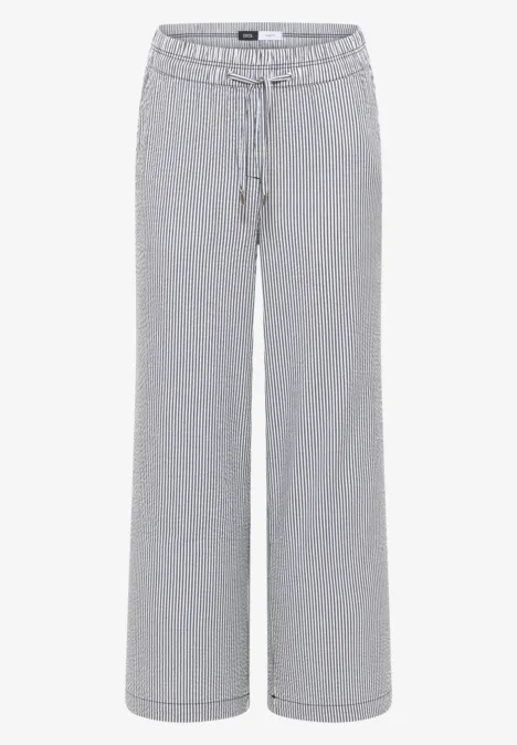 Wide Leg Hose in Seersuckerqualität universal blue