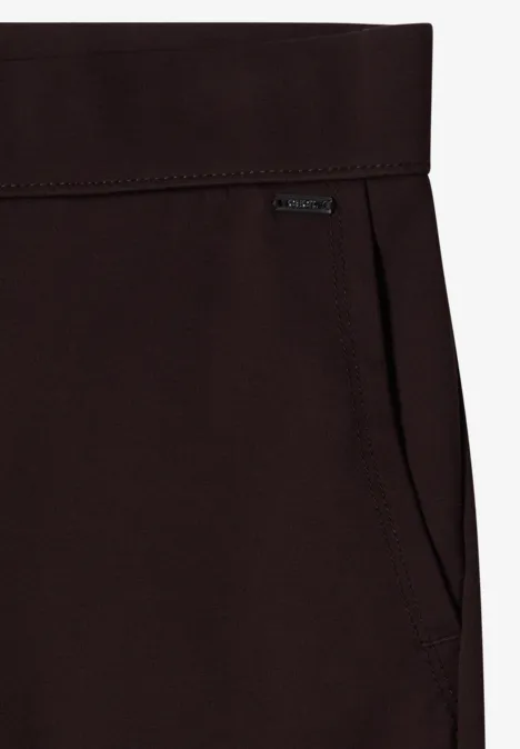 Pantalon brun avec taille élastique et poche latérale