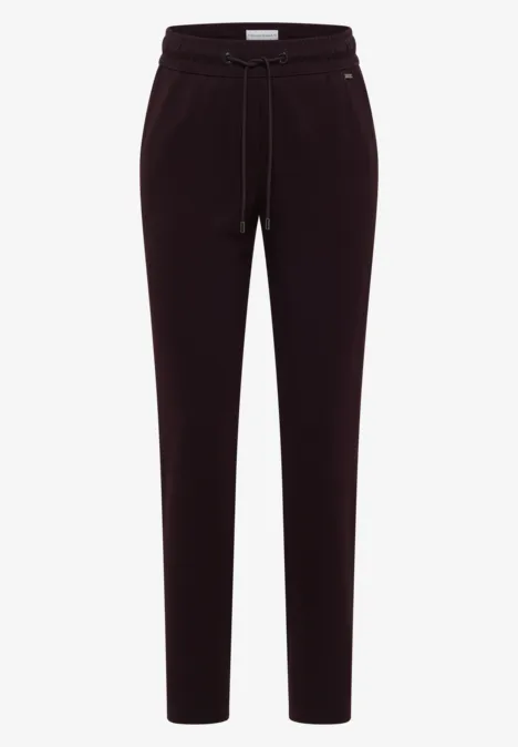 Pantalon de jogging sombre à taille élastique et cordon, coupe fuselée