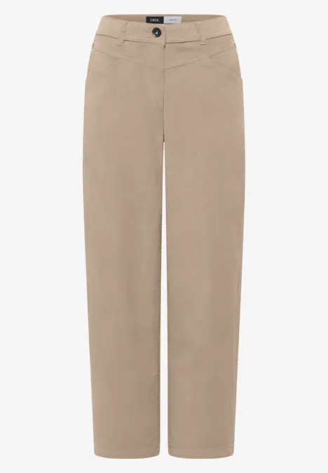 Pantalon beige droit en tissu léger, style décontracté et confortable pour toutes occasions.