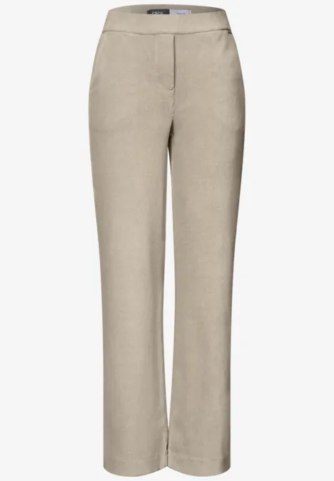 Spodnie z wysokim stanem i prostymi Straight Leg nogawkami o Loose Fit kroju silvery beige Beżowe lniane spodnie o prostych nogawkach, średni stan, minimalistyczny krój.