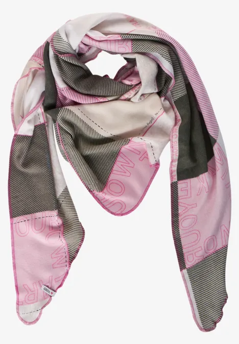 Foulard à carreaux triangulaire olive crop