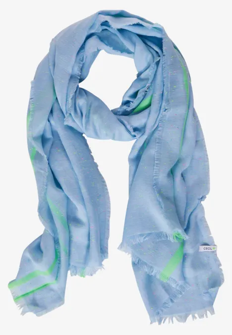 Écharpe avec franges soda blue