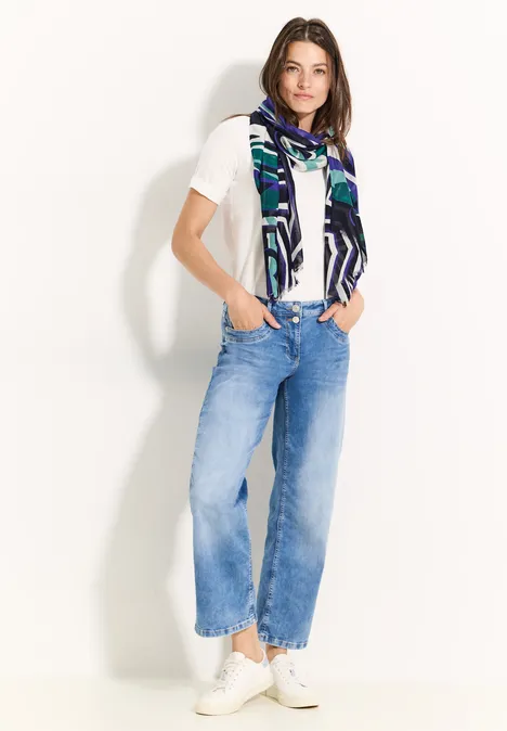 Bedruckter Schal universal blue