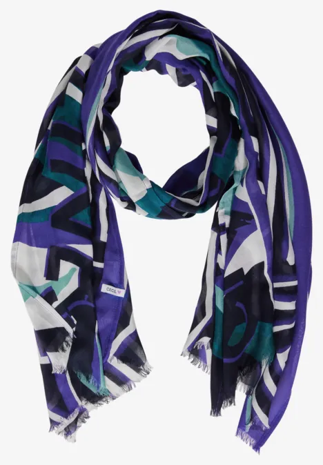 Bedruckter Schal universal blue