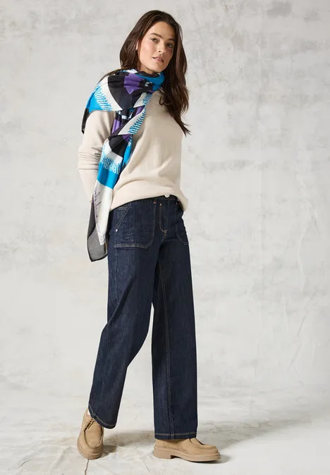 Bedrucktes Tuch deep charcoal grey