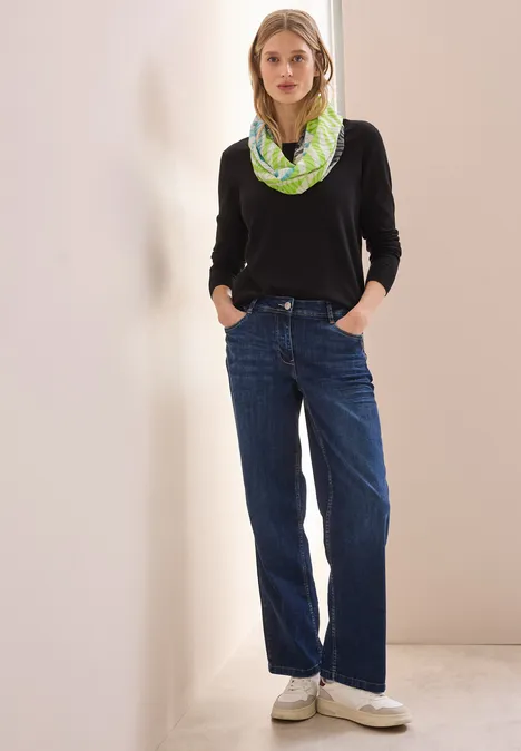 Gemusterter Loop Schal dark navy blue