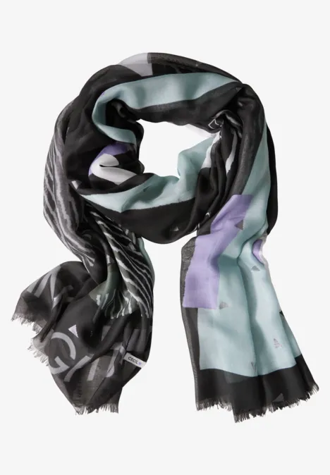Schal mit Folienprint Black