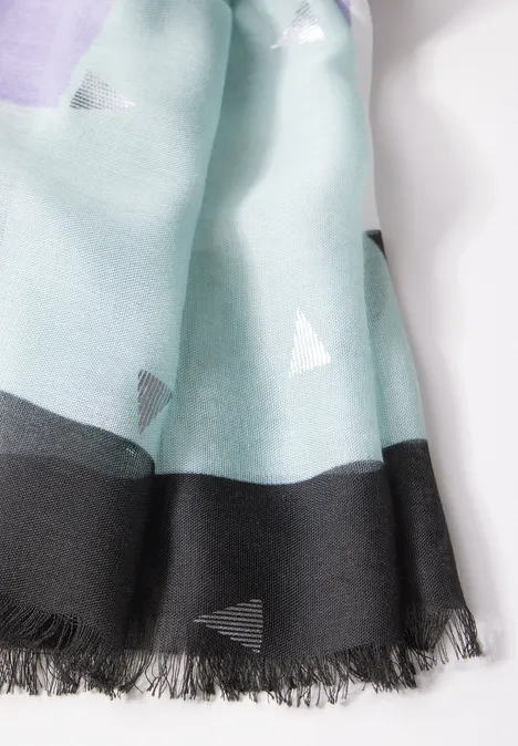 Schal mit Folienprint Black