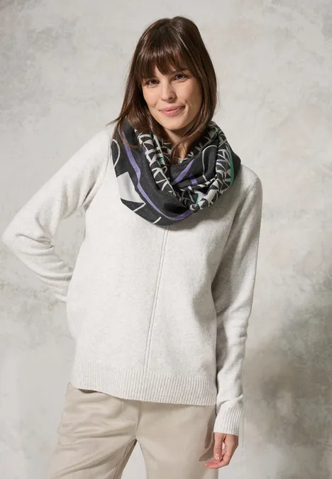 Loop-Schal mit Print Black