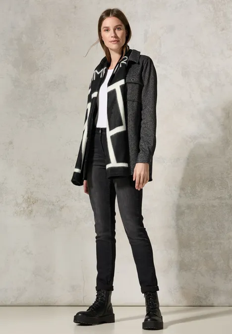 Schal mit grafischem Muster Black
