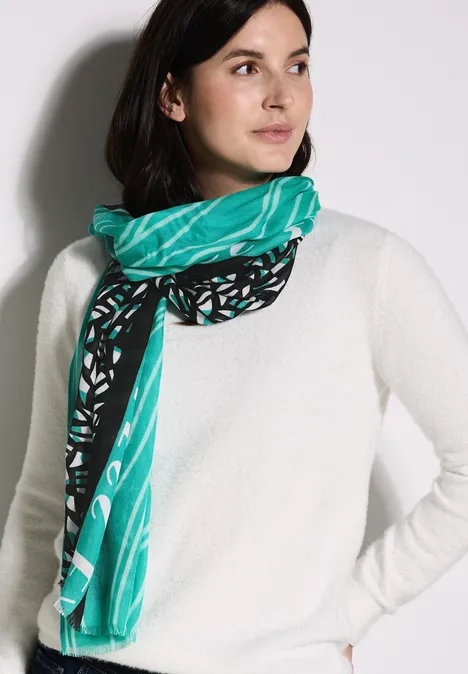 Sjaal met patroon aventurine green