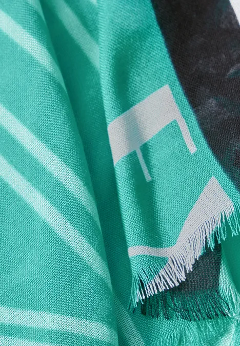 Sjaal met patroon aventurine green
