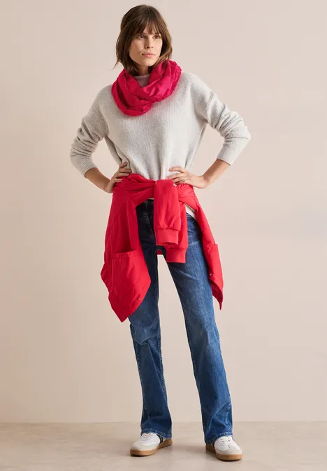 Foulard loop rayé granita red