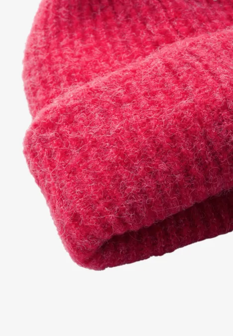 Kuschelige Beanie granita red melange