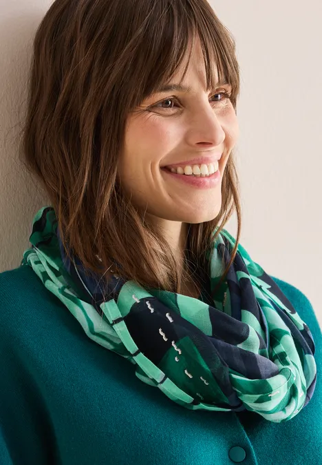 Loop-Schal mit Folien-Print sea green