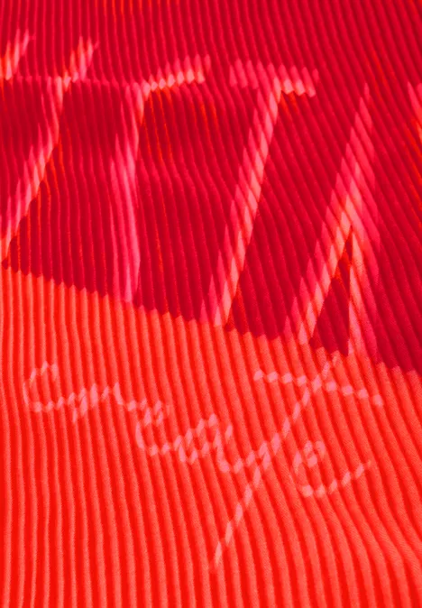 Foulard plissé granita red