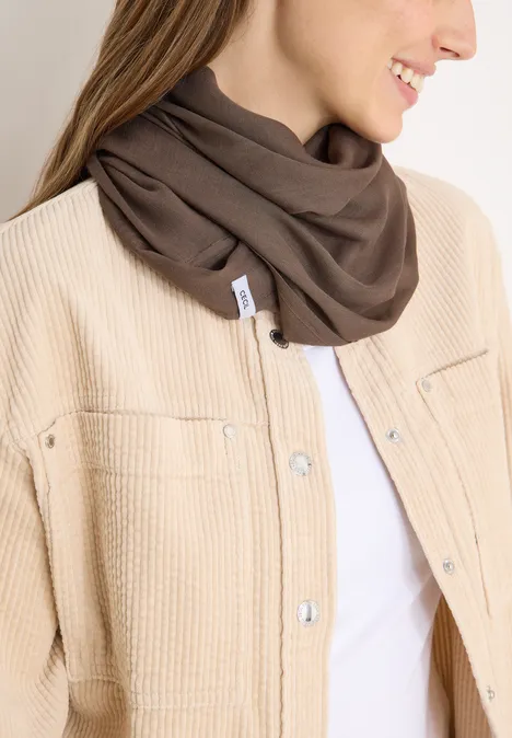 Sjaal met lus in effen kleur null Sjaal met lus in effen kleur null