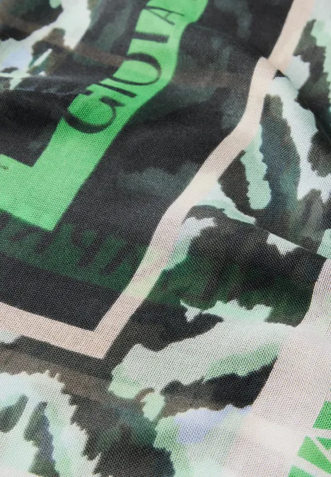 Foulard loop à motifs slate khaki