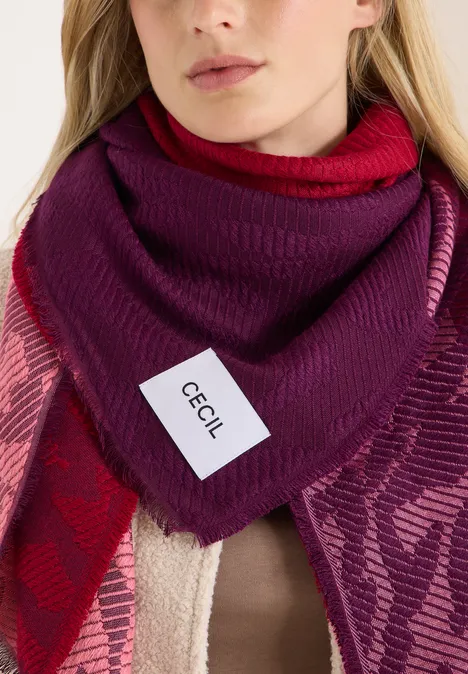 Tuch mit Zebramuster beaujolais red